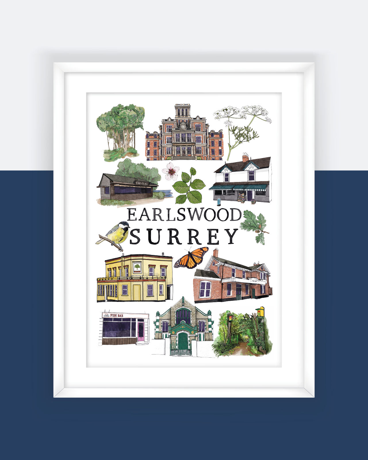 Earlswood | A4 Print Surrey Village Art Print