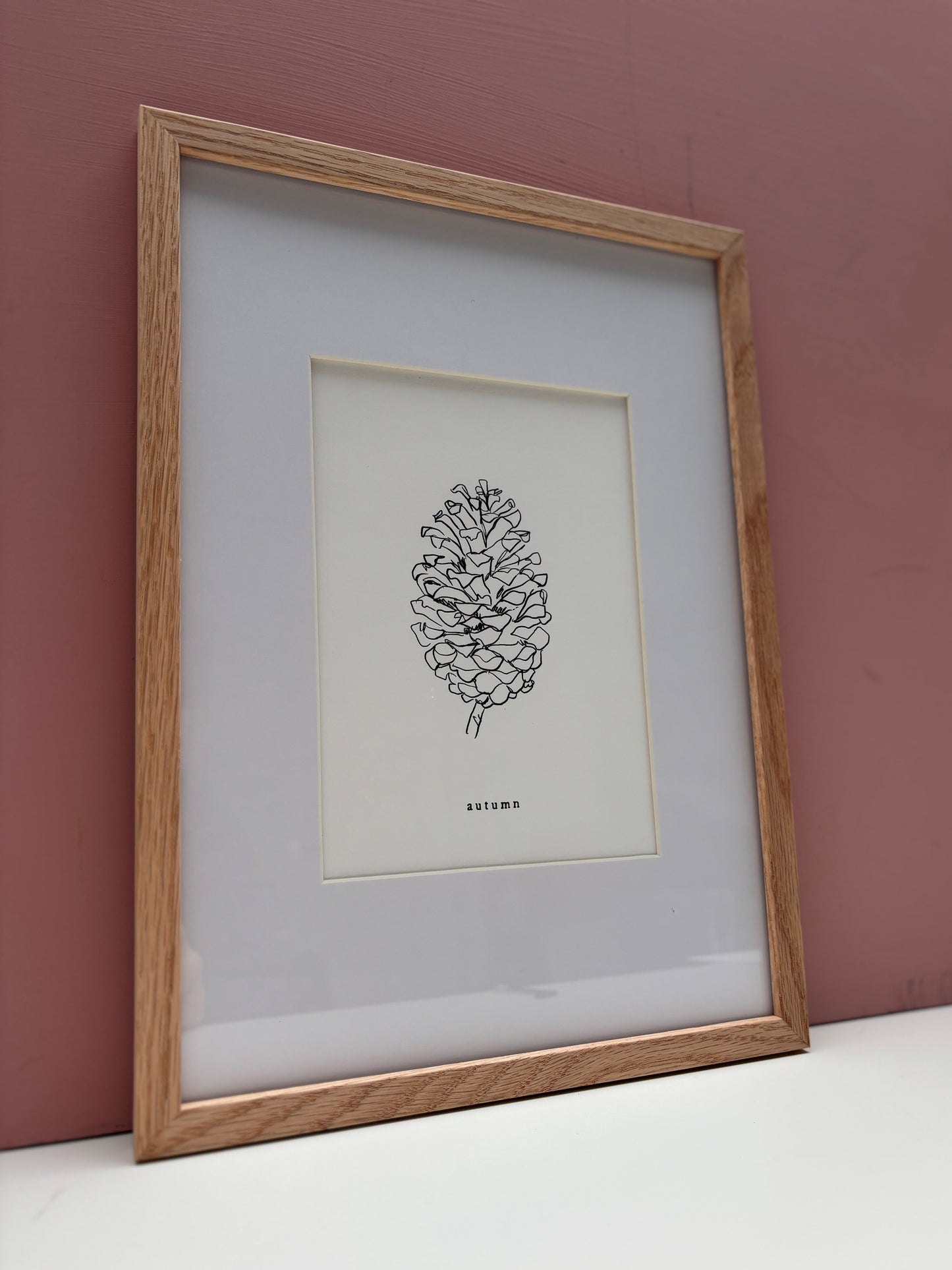 Seasons line print - Autumn (A5 print in A4 mount)