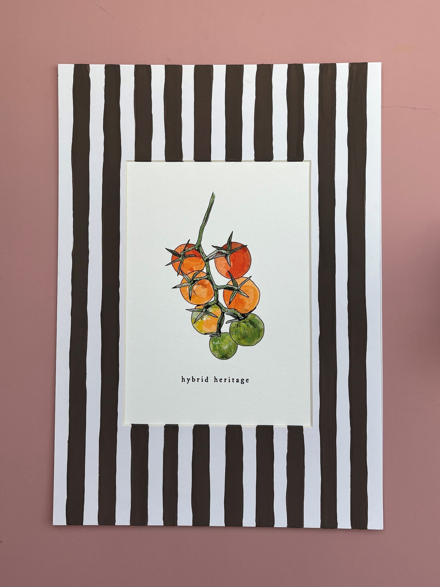 Stripey Mount and A5 print | Heritage Tomatoes | Summer