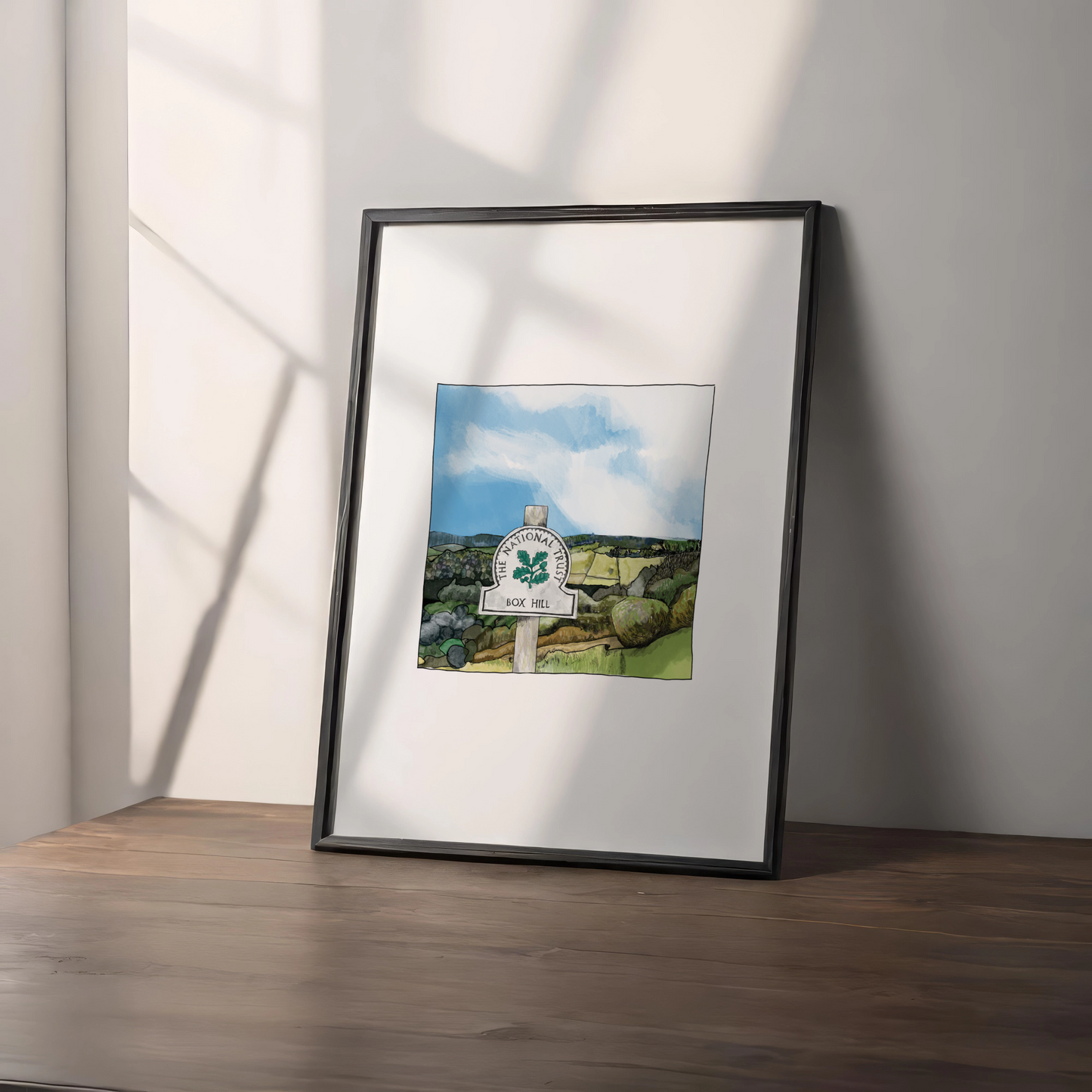 Box Hill  | A4 Print | National Trust sign