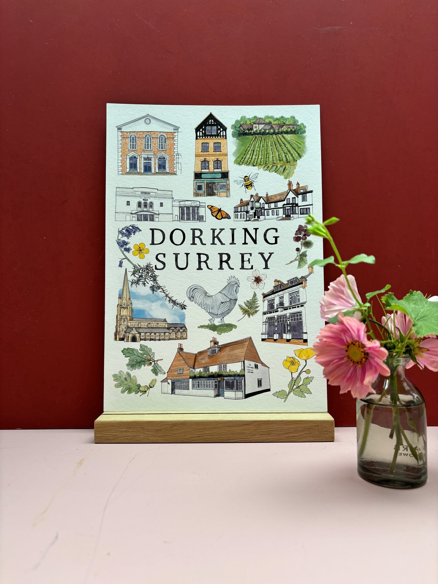 Dorking | A4 Print Surrey Village Art Print