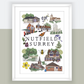 Nutfield | A4 Print Surrey Village Art Print