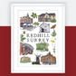 Redhill | A4 Print Surrey Village Art Print