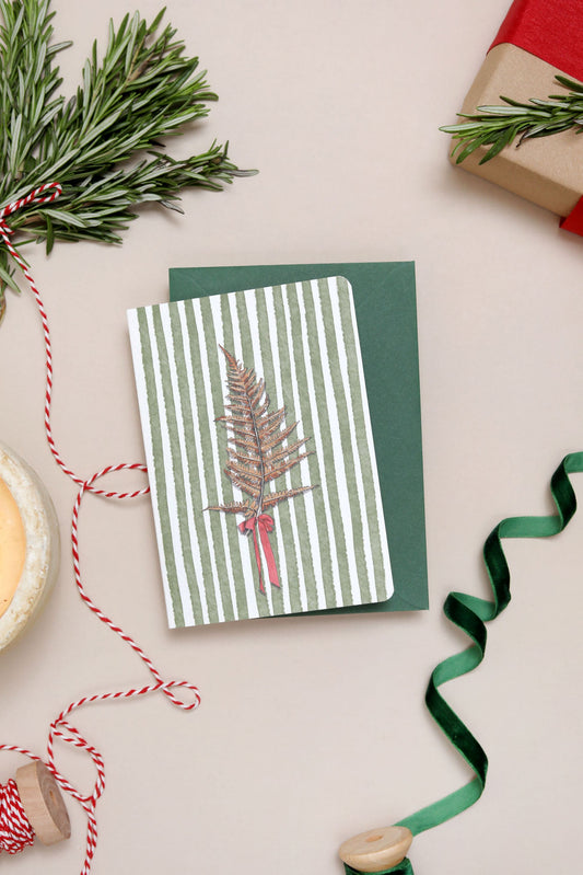 "Bracken in a bow" Christmas Card