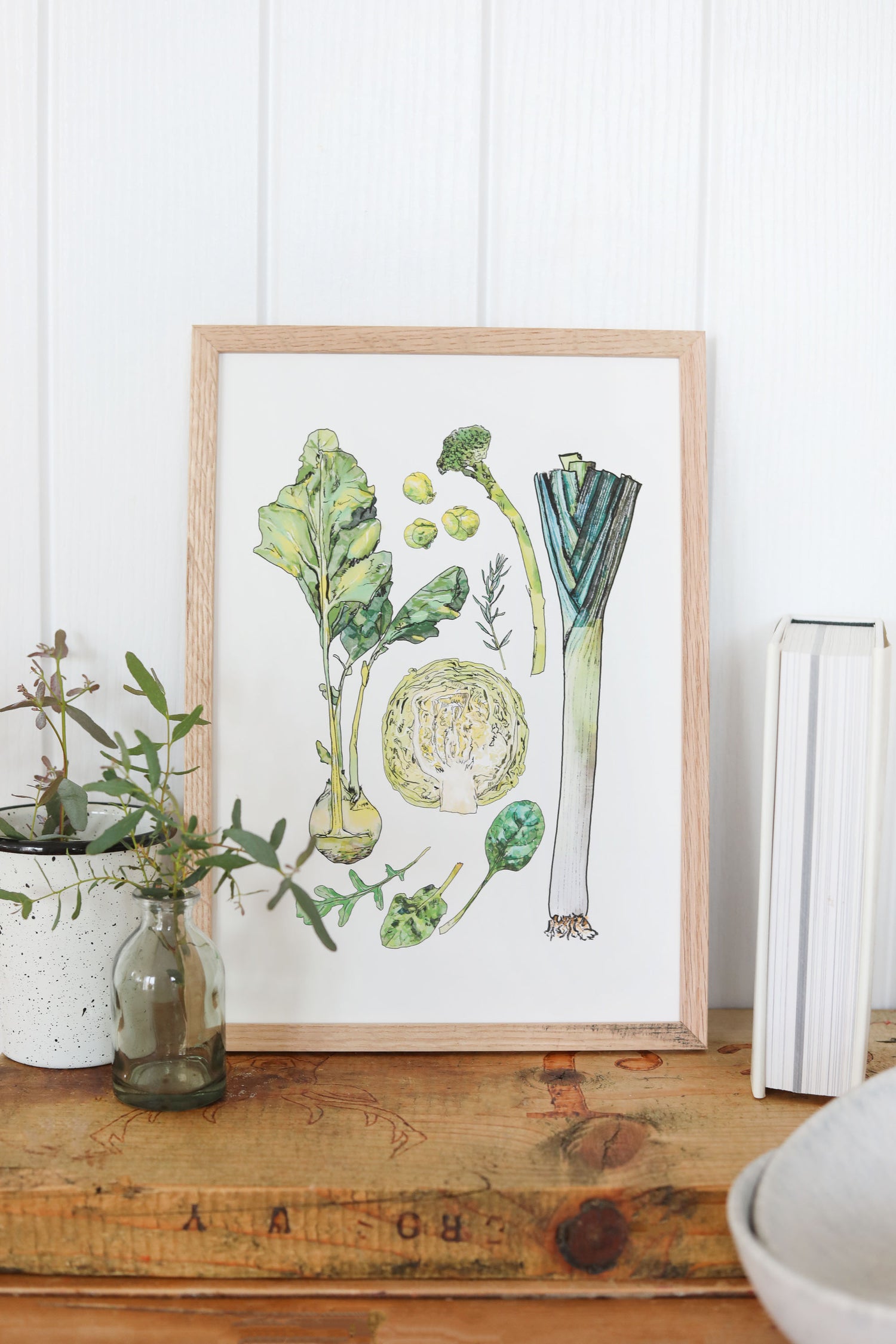 Art print for colourful country home perfect for green kitchen decor