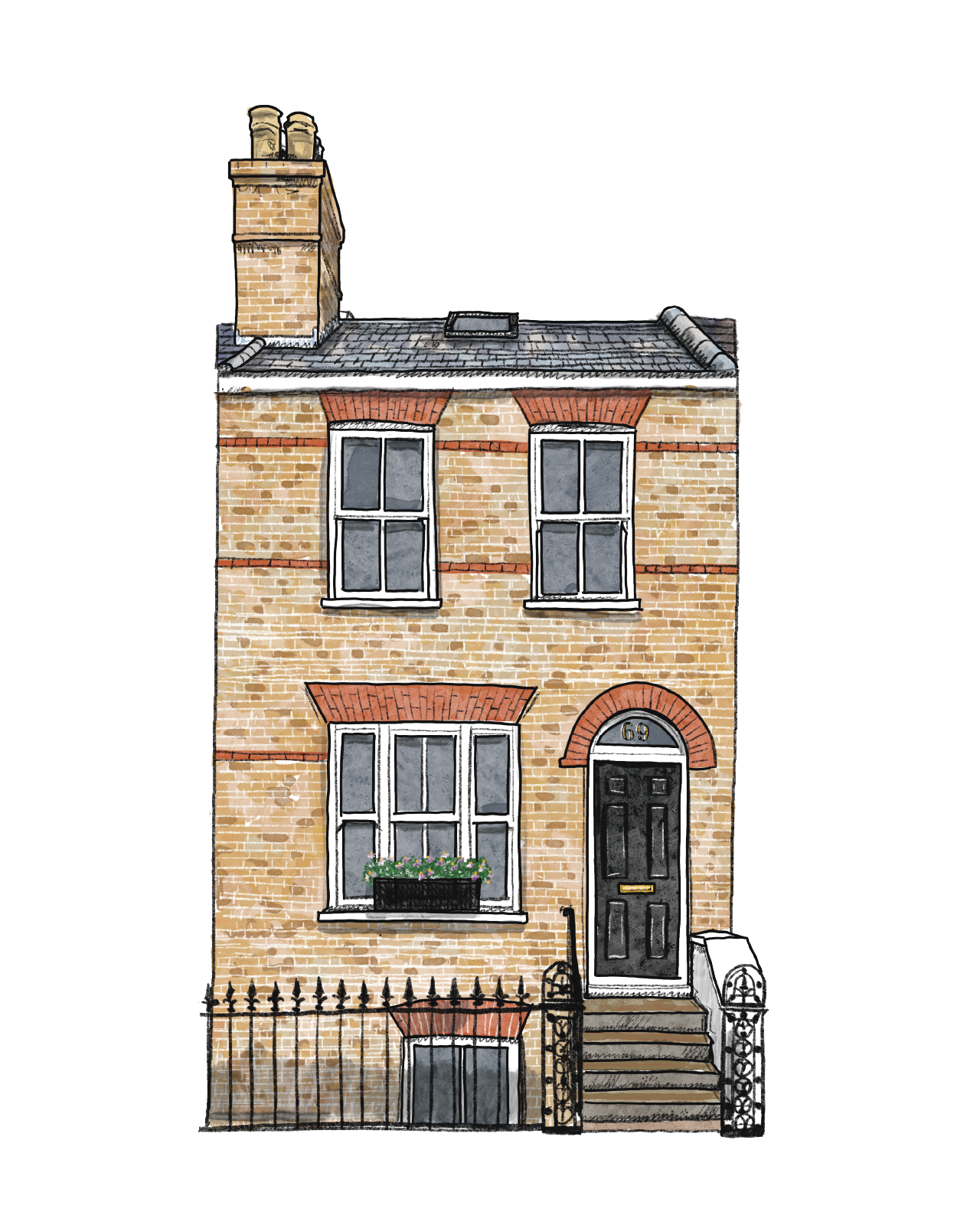 House portrait | Bespoke commission | A4 print only