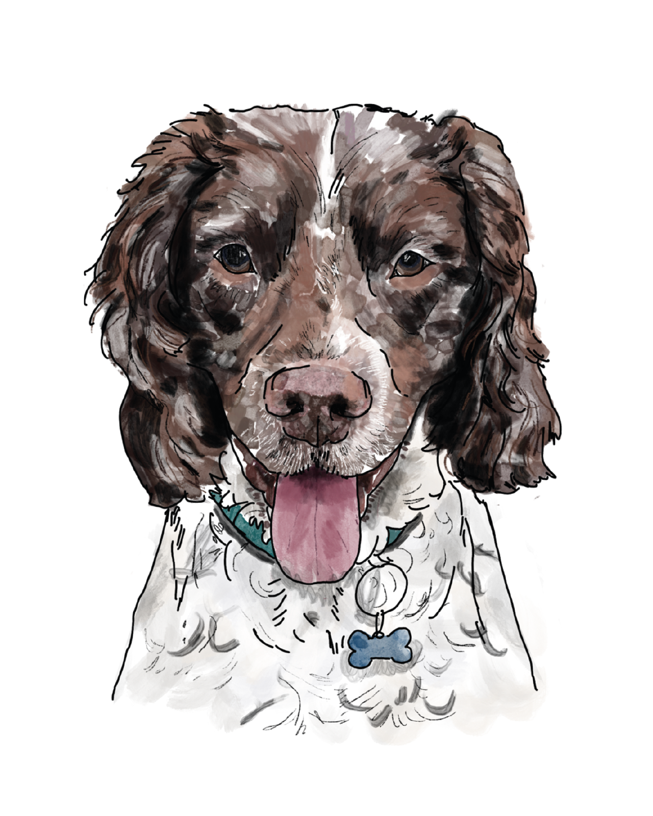 Pet portrait | Bespoke commission | A4 print only