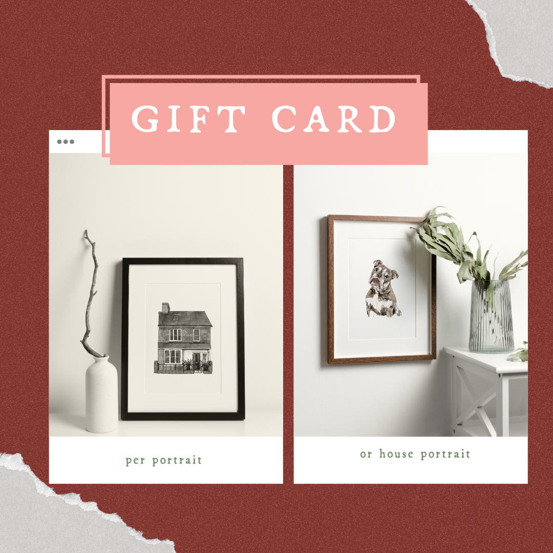 Gift card - House or Pet Portrait (single)