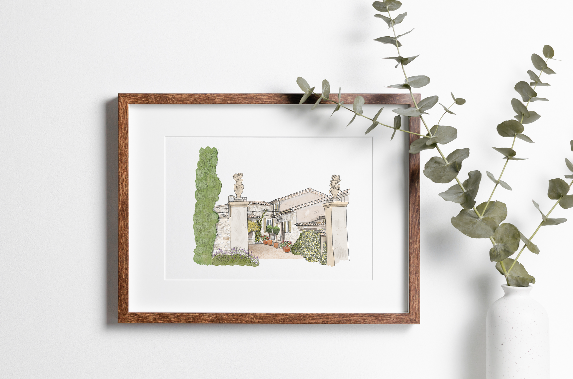 Wedding gift bespoke wedding venue drawing