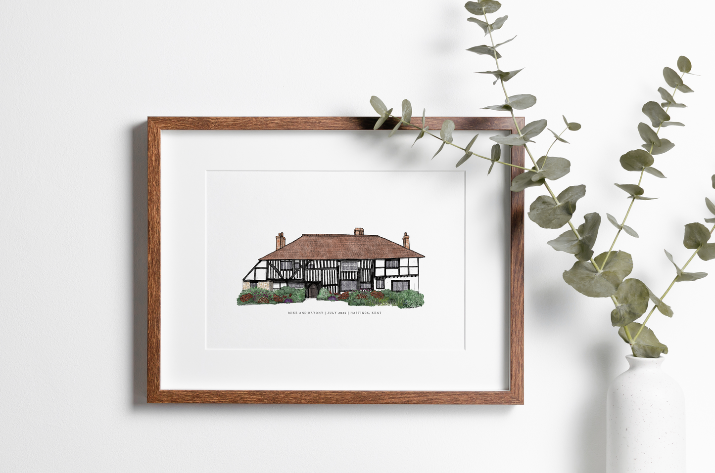 Pilgrims Rest Wedding Venue portrait as a Personalised wedding gift